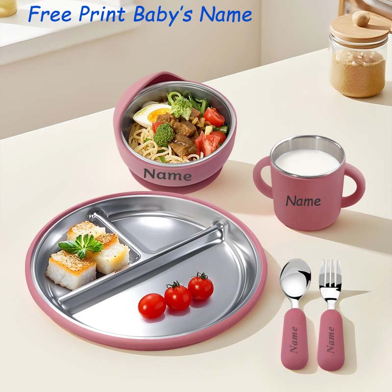Baby Food Menu - Set Peralatan Makan Bayi Silikon dengan