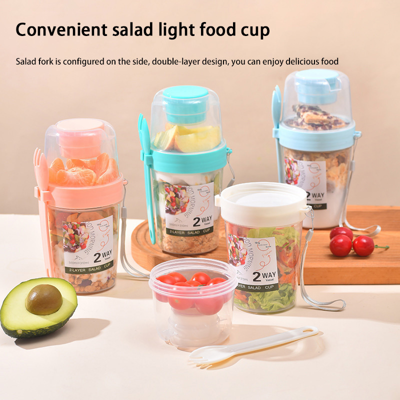 Baby Food On The Go - Cangkir Salad Sarapan Portabel Dengan Tutup