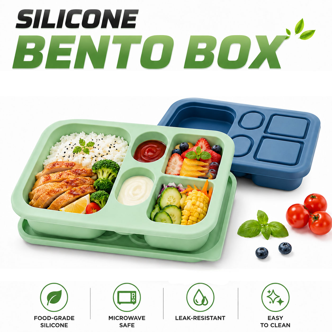 Baby Food Plan - Kotak Makan Siang Bento Silikon Portabel