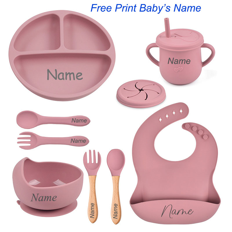Baby Food Menu - Set peralatan makan silikon untuk anak-anak,