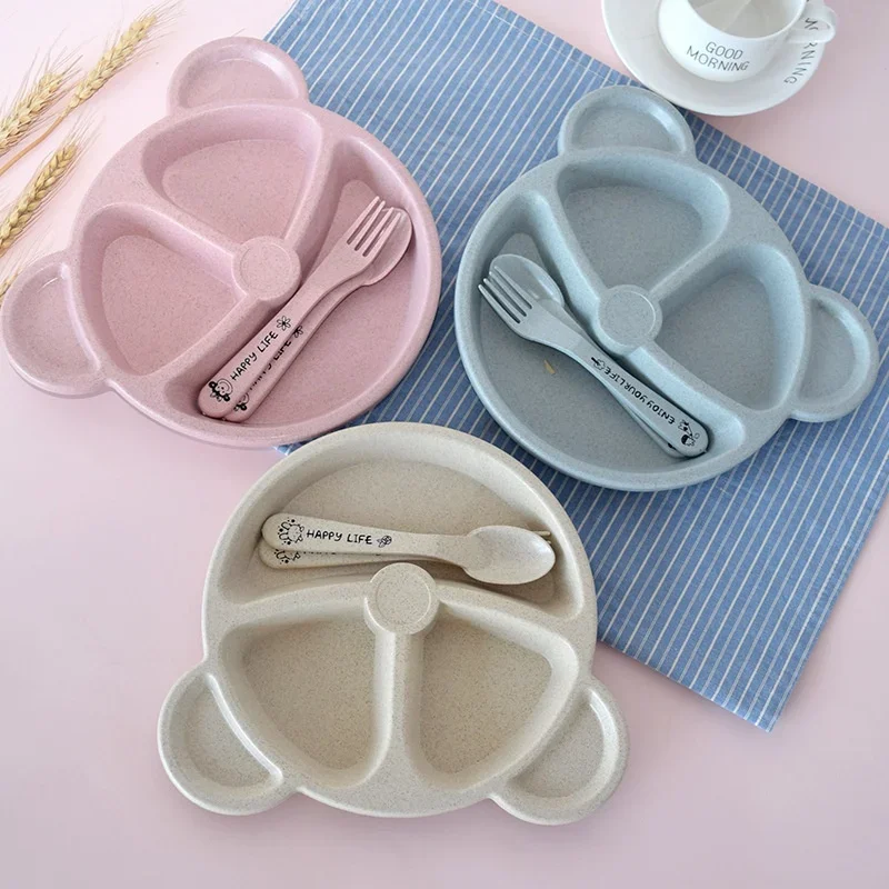 Baby Food Menu - 3Pcs/set Peralatan Makan Bayi dari Jerami