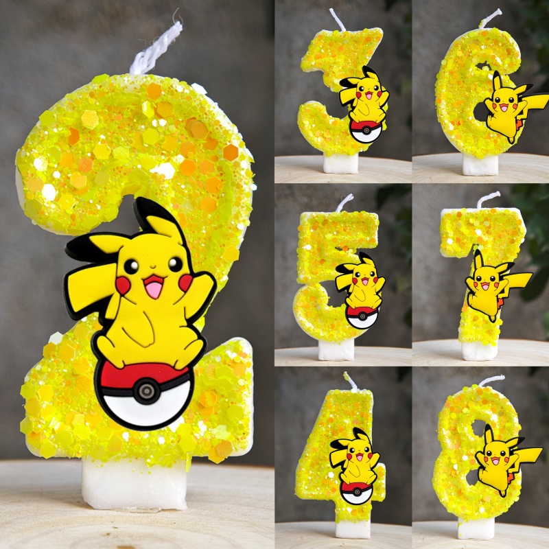 Baby Food Plan - Lilin Pokemon Pikachu Kartun 0-9 Nomor
