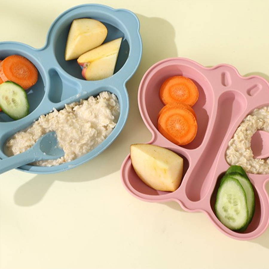 2 Buah Piring Makan Silikon Ku - Baby Food Menu ulasan dan harga