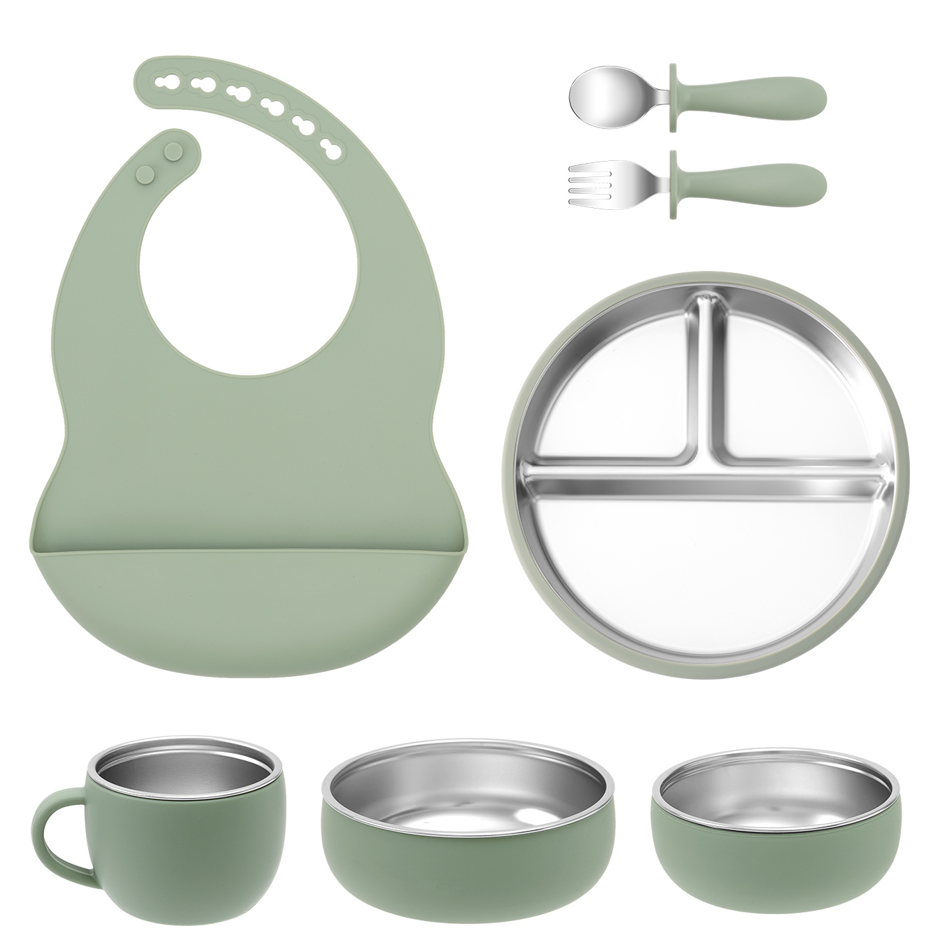 7 Buah Set Makan Bayi Silikon  - Baby Food Menu ulasan dan harga