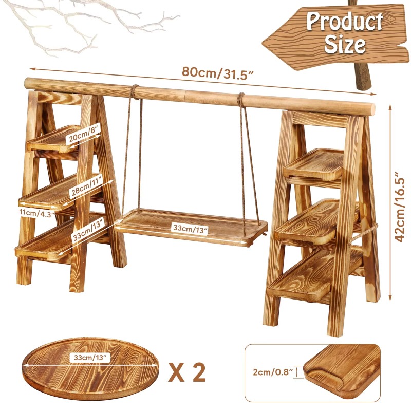 Tempat Kue Kayu 3 Tingkat Set  - Baby Food Tray ulasan dan harga