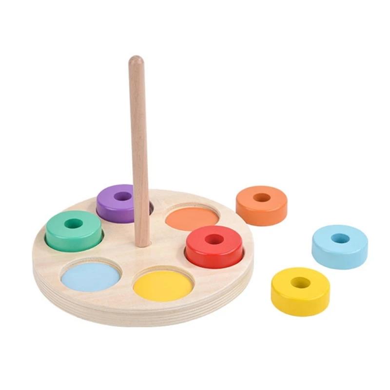 Mainan susun pelangi kayu bayi - Baby Food Nestum ulasan dan harga